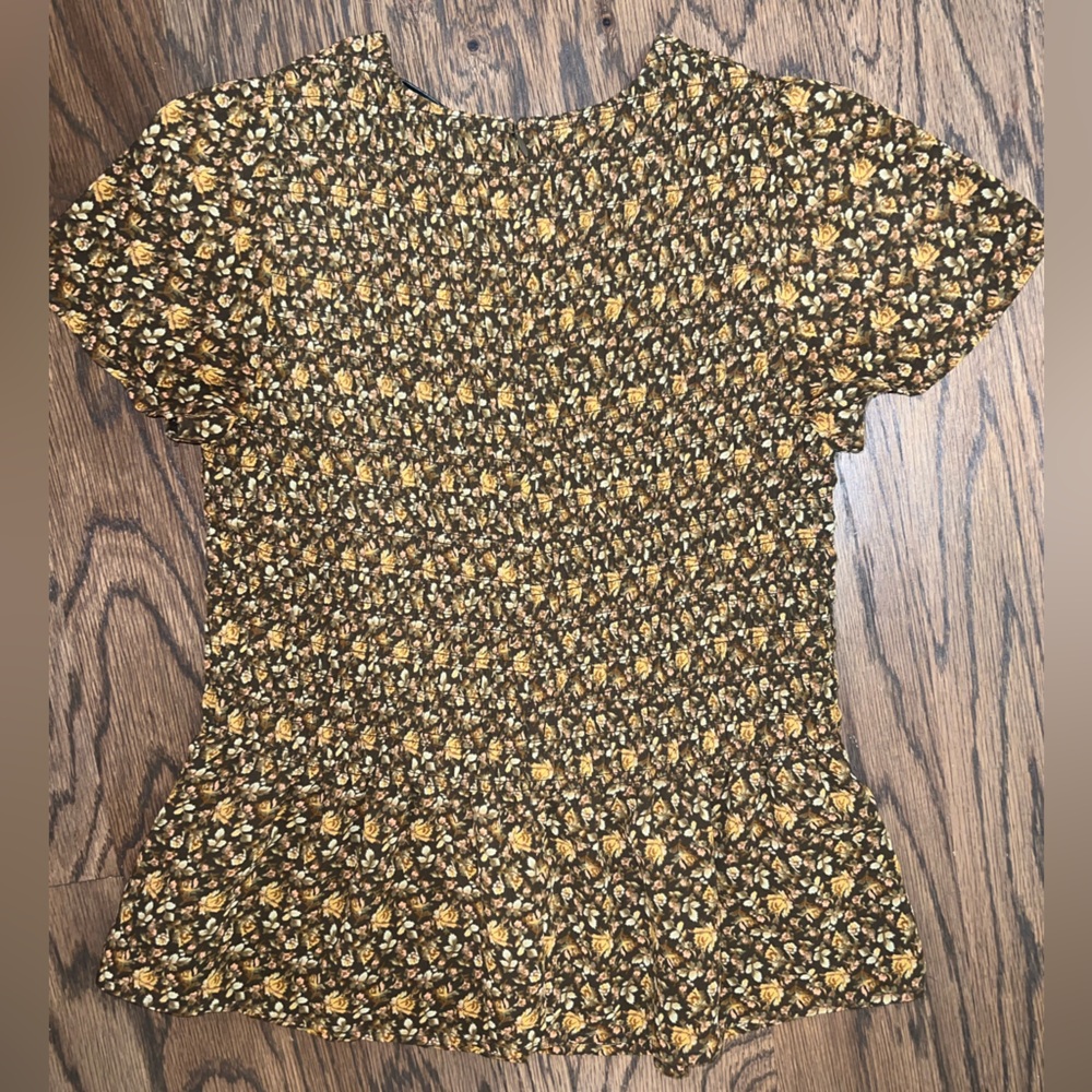 Madewell Georgette Lucie‎ Flutter Sleeve Smocked Top (NWOT) - Picture 4 of 4